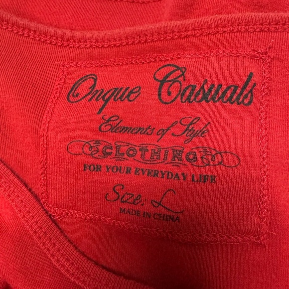 Onque Casuals Cotton Patriotic  Red, White, Blue sequenced Stars Tee Size Large - Picture 7 of 8